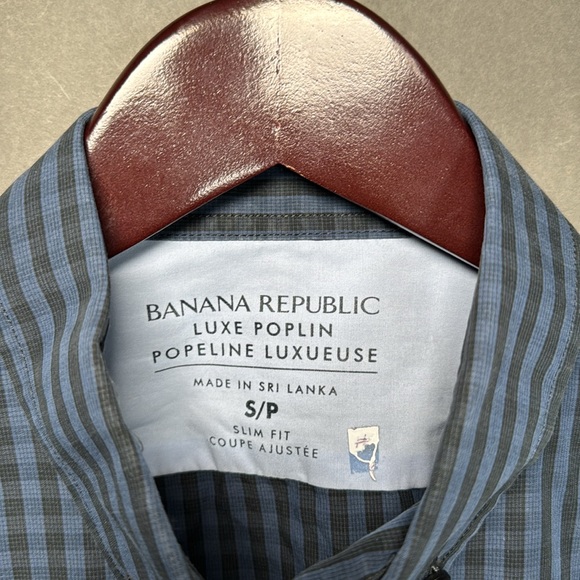 Banana Republic Men's Blue Checkered Shirt, Sz small, From TV Show Wardrobe - Picture 2 of 8